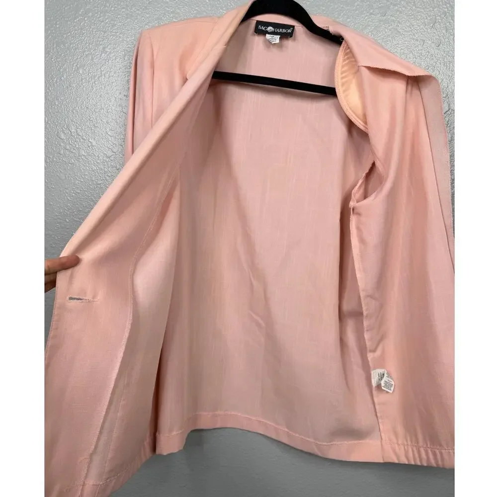 Sag Harbor Women’s Vintage Classic Look Pink Blazer / Size-12 - Picture 9 of 12